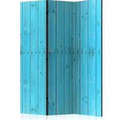 Paravent Raumtrenner Blaue Holzwand - Lomerio