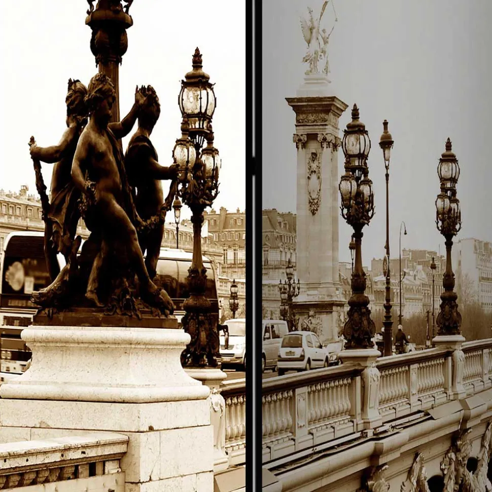 Paravent Raumtrenner mit Schwarzweiß Fotodruck - Charon