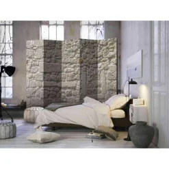 Paravent Trennwand mit Sandstein Mauer - Basiclicata