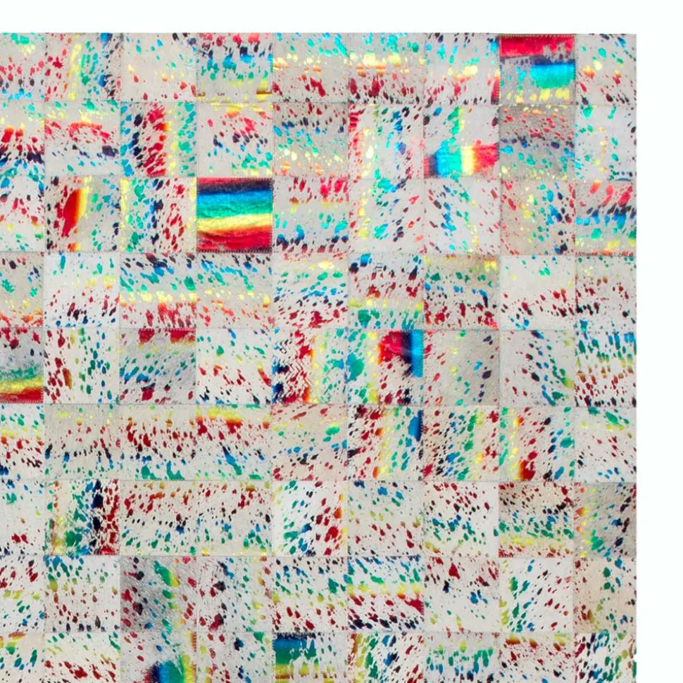 Patchwork Designteppich aus Echtfell - Bradla