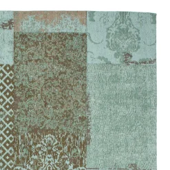 Patchwork Muster Teppich in Türkis Taupe - Westwald