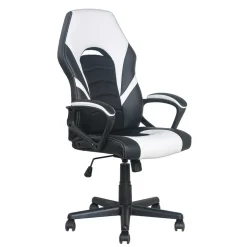 PC Gamingstuhl in Schwarz Weiß - Toma