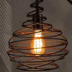 Pendelleuchte mit Drahtschirm geschwungen - Brozana