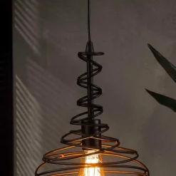 Pendelleuchte mit Drahtschirm geschwungen - Brozana