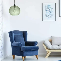 Pendelleuchte mit grünem Glas Kuppel Schirm - Buleria