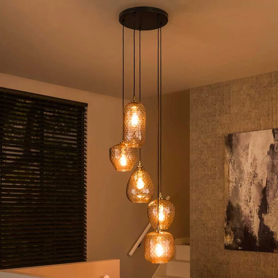 Pendelleuchte mit verschiedenen Glasschirmen - Frecona