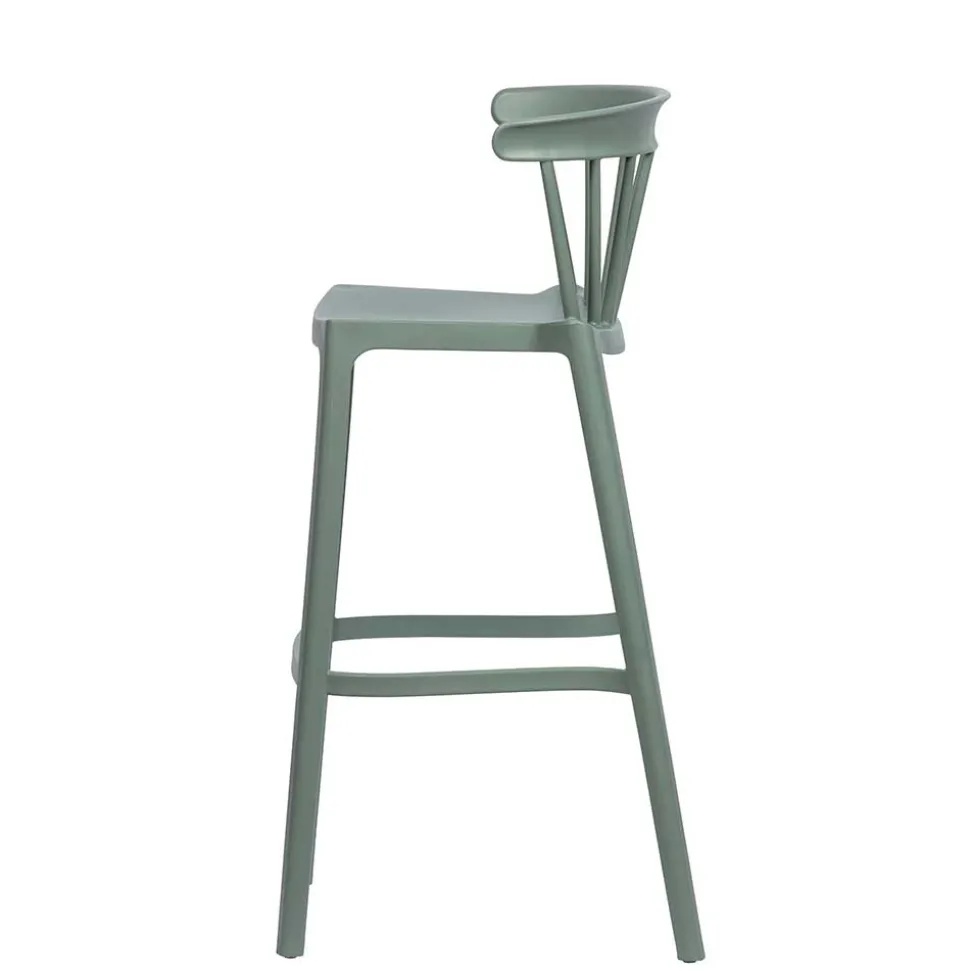 Pflegeleichter Barstuhl in Graugrün - Ecdo (2er Set)