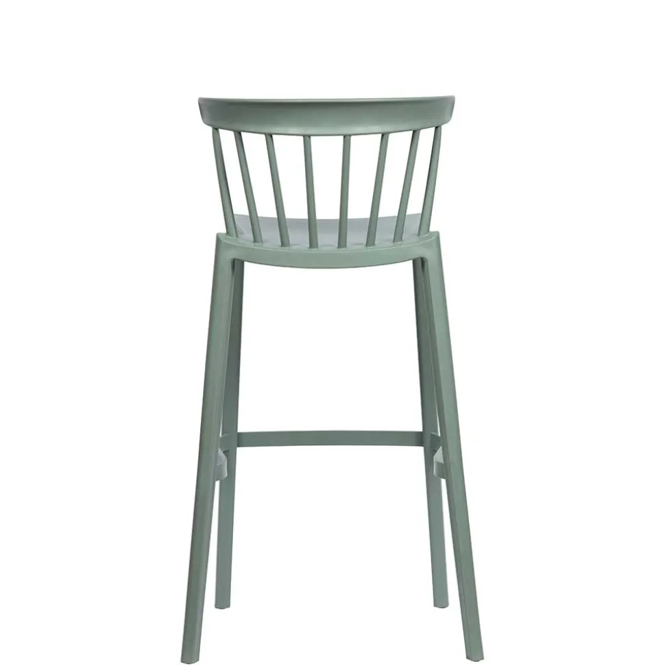 Pflegeleichter Barstuhl in Graugrün - Ecdo (2er Set)