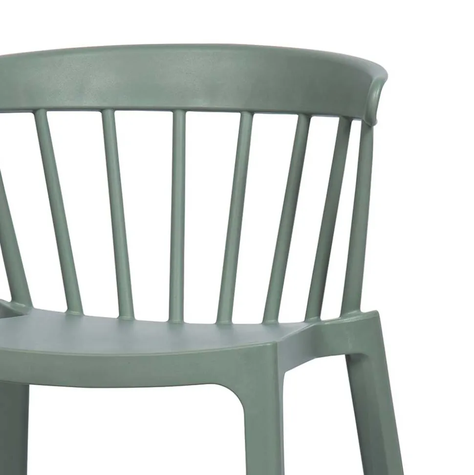 Pflegeleichter Barstuhl in Graugrün - Ecdo (2er Set)