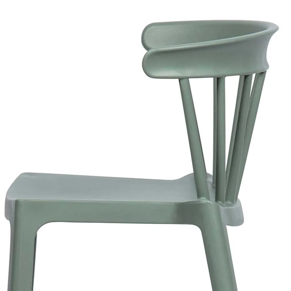 Pflegeleichter Barstuhl in Graugrün - Ecdo (2er Set)