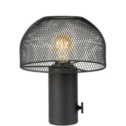 Pilz Design Tischlampe in Schwarz Metall - Janie