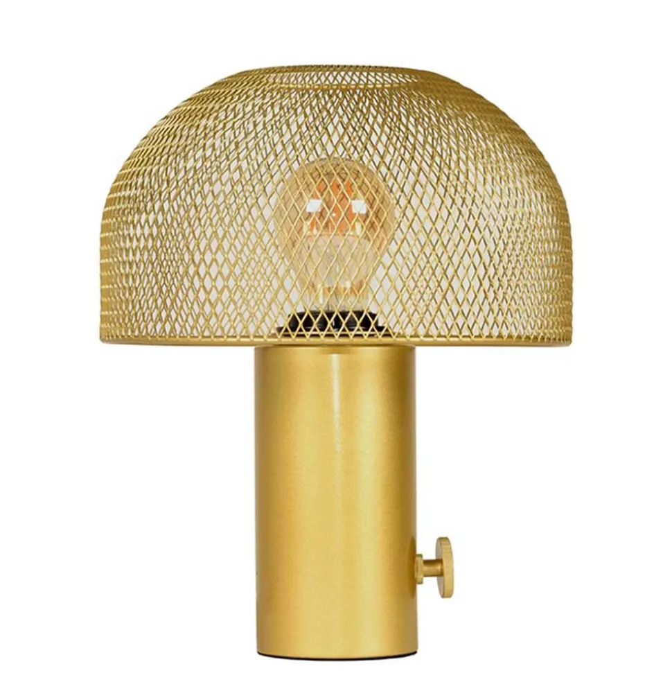 Pilzdesign Tischleuchte in Gold Metall - Enderbury