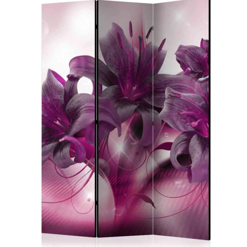 Pink Violetter Paravent mit Lilien Blüten - Cartar