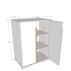 Platzsparendes Hochbett mit Schrank - Rupicon (zweiteilig)