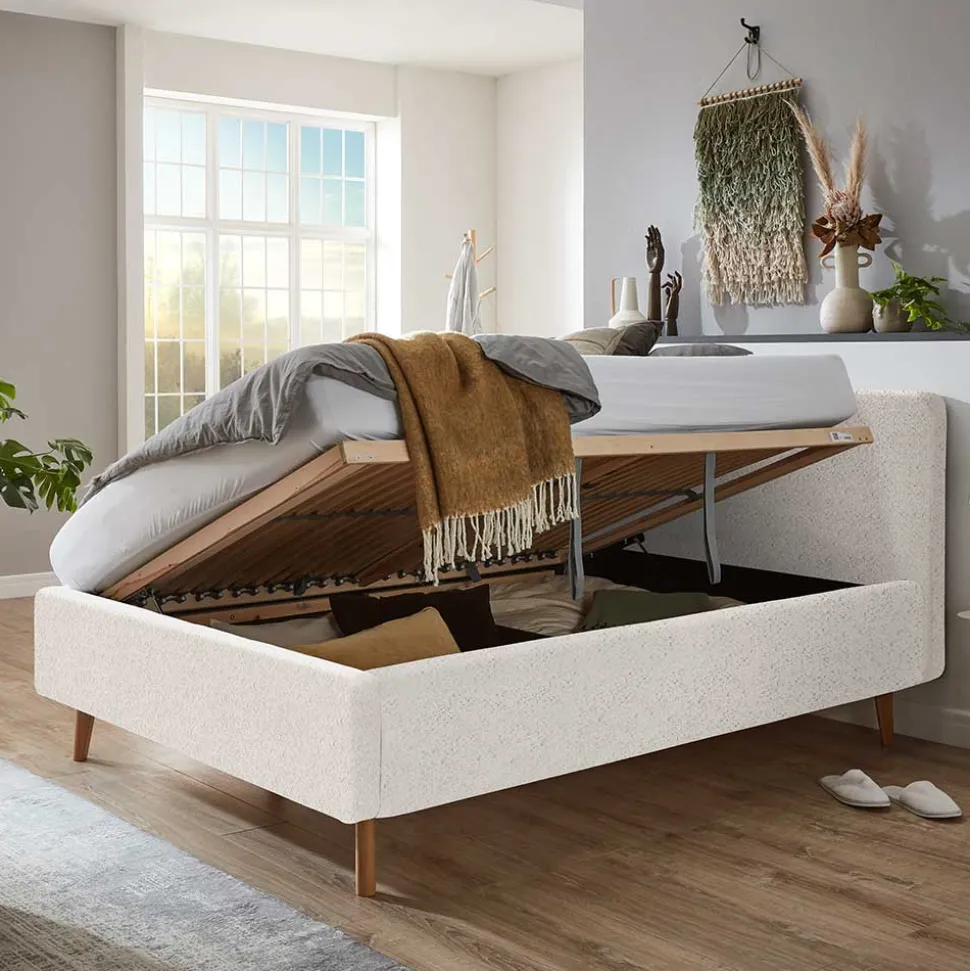 Plüsch Polsterbett in Creme - Ilena