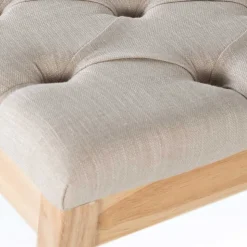 Polsterbank in Beige mit Holzgestell - Briana