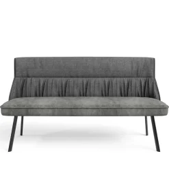 Polsterbank mit Rückenlehne in Grau - Alekona