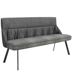 Polsterbank mit Rückenlehne in Grau - Alekona