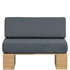 Polsterbank mit Rückenlehne in Grau - Ciannas