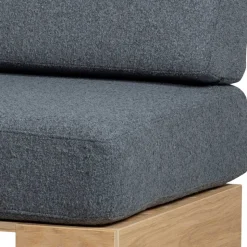 Polsterbank mit Rückenlehne in Grau - Ciannas