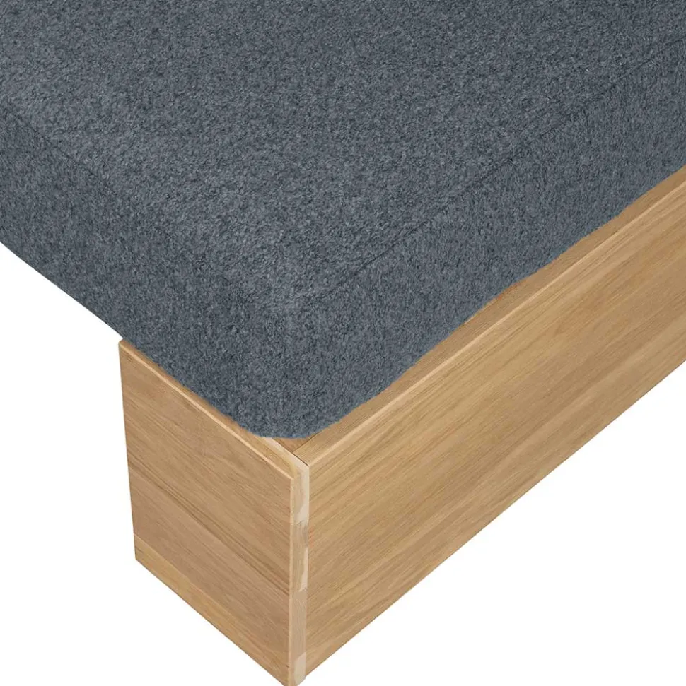 Polsterbank mit Rückenlehne in Grau - Ciannas