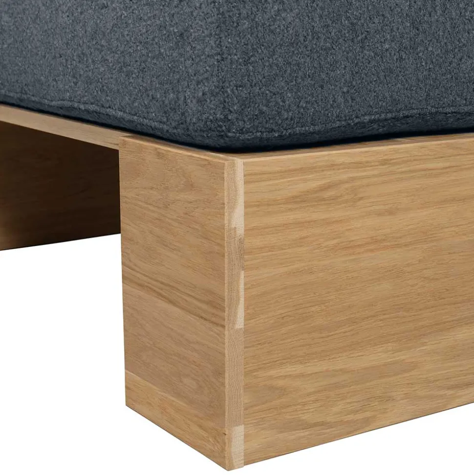 Polsterbank mit Rückenlehne in Grau - Ciannas