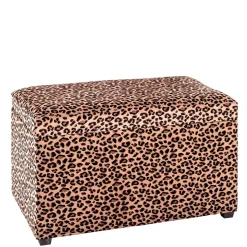 Polsterbank mit Truhe in Leo Optik Samt - Caypago