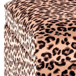 Polsterbank mit Truhe in Leo Optik Samt - Caypago