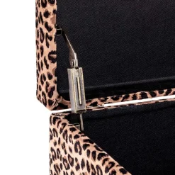 Polsterbank mit Truhe in Leo Optik Samt - Caypago