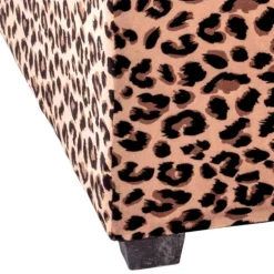 Polsterbank mit Truhe in Leo Optik Samt - Caypago