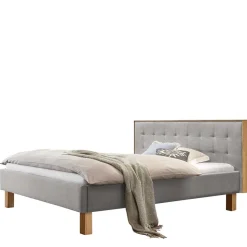 Polsterbett Doppelbett in Grau Stoff - Pays