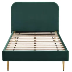 Polsterbett in Dunkelgrün Samt - Pleasure