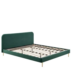 Polsterbett in Dunkelgrün Samt - Pleasure