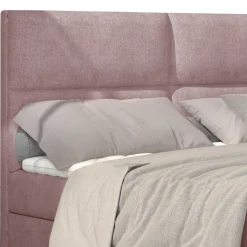 Polsterbett mit Matratzen und Stoffbezug in Hellrosa - Jonela