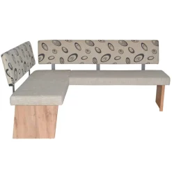Polster-Eckbank in Beigegrau und Eiche Natur - Saliva VII