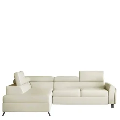 Polsterecke in Cremeweiß Kunstleder - Abelina