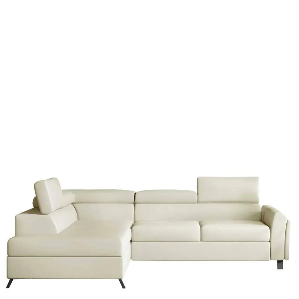 Polsterecke in Cremeweiß Kunstleder - Abelina