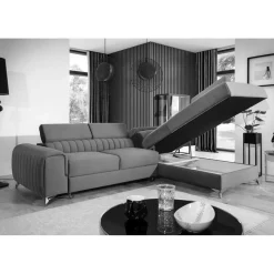 Polsterecke in Cremeweiß mit Federkern - Emricanno