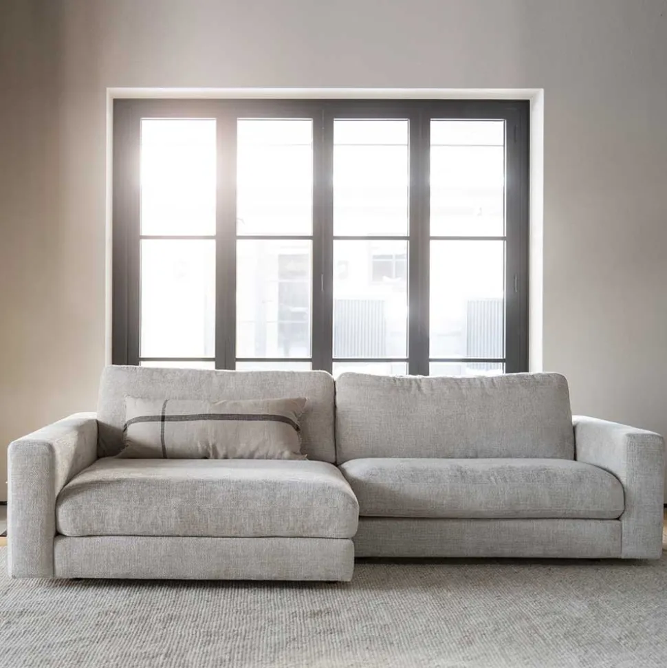 Polsterecke in Hellgrau Stoffbezug - Esmen