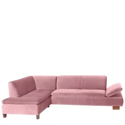 Polsterecke in Rosa mit Nussbaum Braun - Jaglyn
