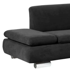 Polsterecke in Schwarz mit Chrom - Perleberg