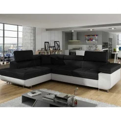 Polsterecke in Schwarzbraun Weiß mit Funktion - Ziariva