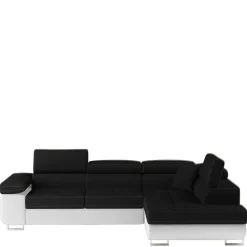 Polsterecke in Schwarzbraun Weiß mit Funktion - Ziariva