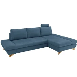 Polsterecke Schlafsofa in Blau - Baonga