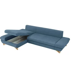 Polsterecke Schlafsofa in Blau - Baonga