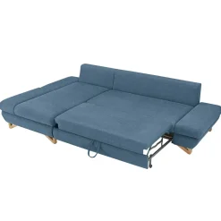 Polsterecke Schlafsofa in Blau - Baonga