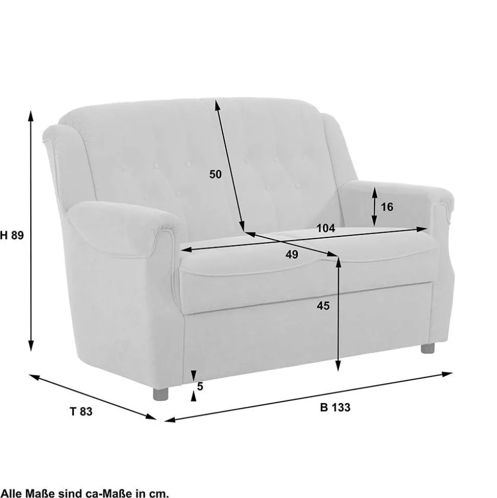 Polstergarnitur in Dunkelgrün Flockstoff - Ramira (dreiteilig)