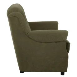 Polstergarnitur in Dunkelgrün Flockstoff - Ramira (dreiteilig)