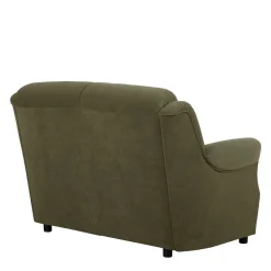 Polstergarnitur in Dunkelgrün Flockstoff - Ramira (dreiteilig)