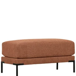 Polsterhocker aus Chenille in Rostbraun - Brixx